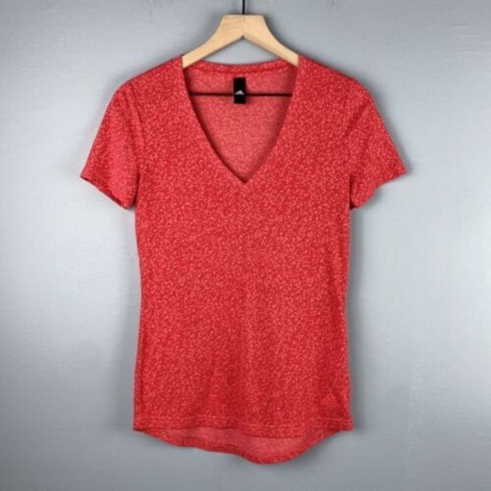 Women's Adidas Short Sleeve Camo V Neck Pink‎ T Shirt Size Small
